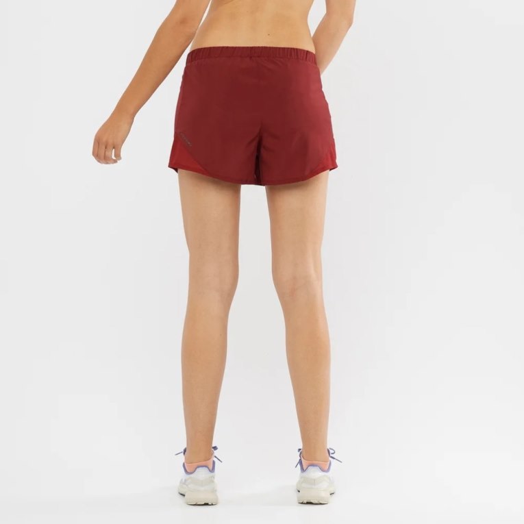 Red Salomon Cross Rebel 4'' Women's Running Shorts | PH 81035W